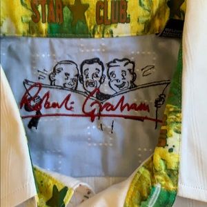 NWT Robert Graham white button down shirt size L
